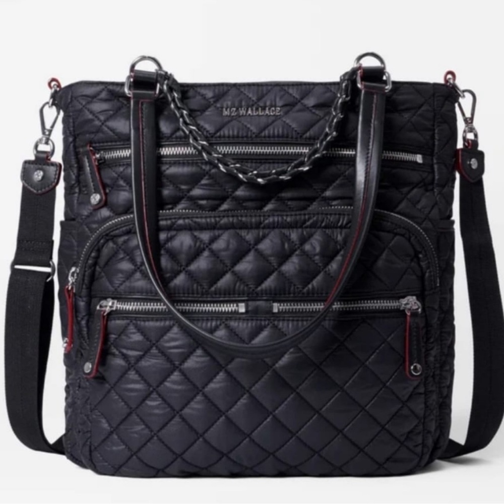 MZ Wallace Quilted Black Magazine Tote